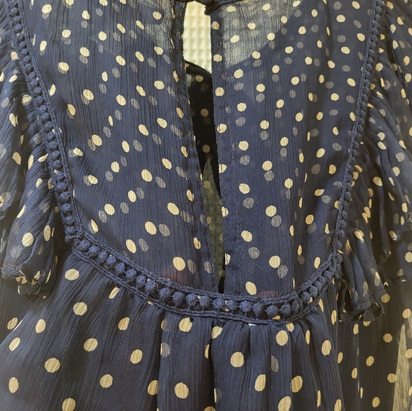 Silk polka dot blouse sz m - Picture 4 of 4